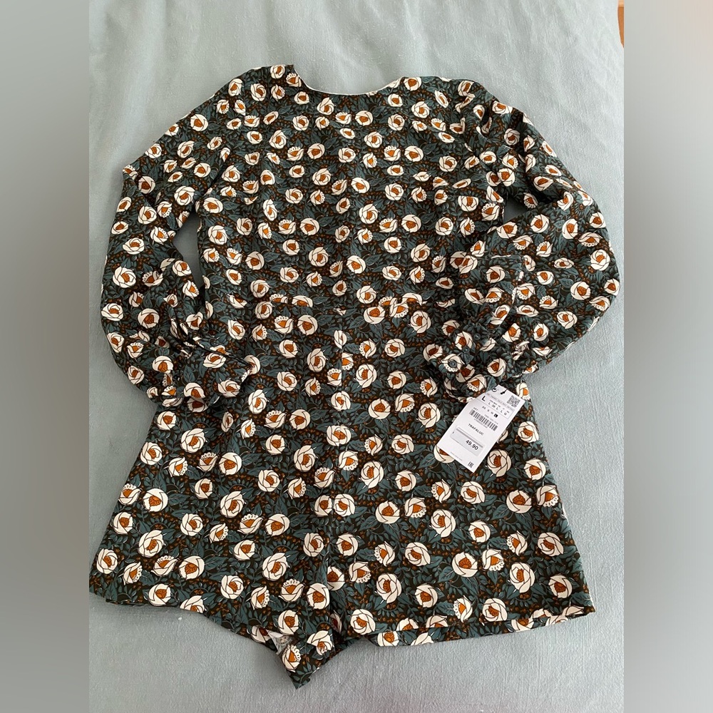 Floral Fall Zara Romper NWT